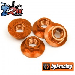 SERRATED FLANGE NUT M4 (ORANGE/4pcs)