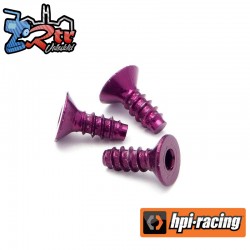 ALUMINIUM TP FLAT HEAD SCREW 3 X 8MM (HEX SOCKET/PURPLE/5PC