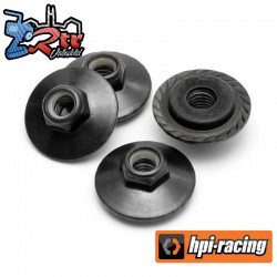 Flanged Lock Nut M5x8mm Black/4pcs/Clockwise