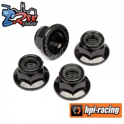 Flanged Lock Nut M5 (clockwaise/black/4pcs)