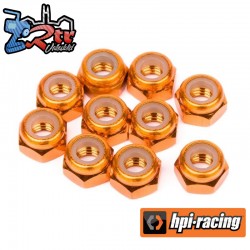 ALUMINUM LOCK NUT M4 (ORANGE/10pcs)