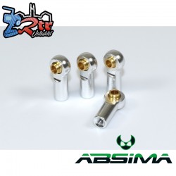 Alu Rose Joints/Turnbuckles (4) silver 1:10