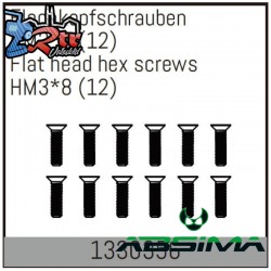 HM3*8mm Flat Hex Screw  12pcs