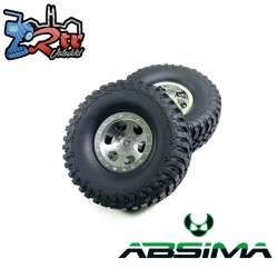 Absima 1.1" Aluminum Beadlock Wheels 1:18 Crawler Silver 2