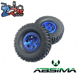 Absima 1.1" Aluminum Beadlock Wheels 1:18 Crawler Blue 2