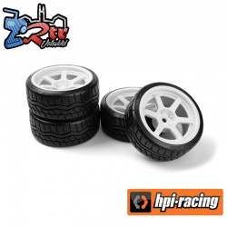 Falken Azenis Drift Tire/HRE C106 Wheel White (6mm OS) 4pcs