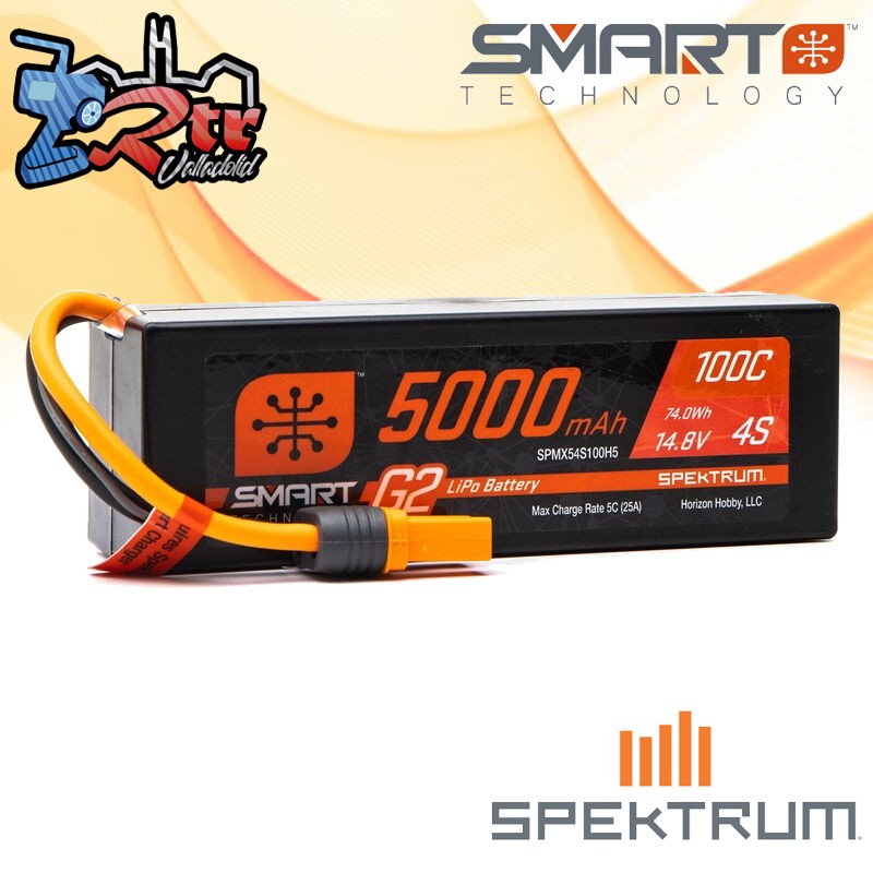 Spektrum G2 SMART LiPo 5000mAh 14.8V 4S 100C Caja Dura IC5