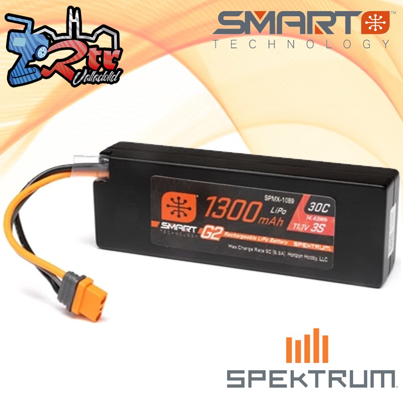 Spektrum G2 SMART LiPo 1300mAh 11.1V 3S 30C Caja Dura IC2