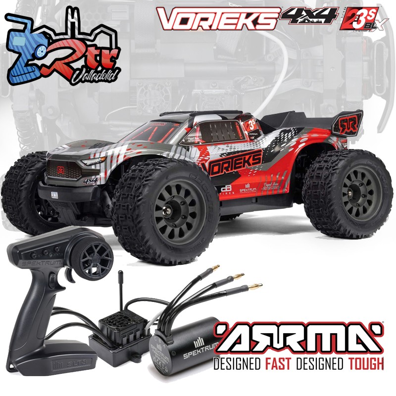 Arrma Vorteks 223S DSC 4x4 3S BLX 1/10 Stadium Truck RTR Brushless RTR Rojo