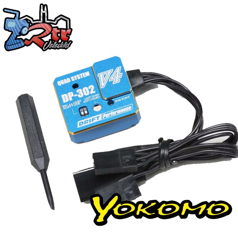 Giroscopio de dirección con punto final Yokomo DPP-302V4R Giro Azul