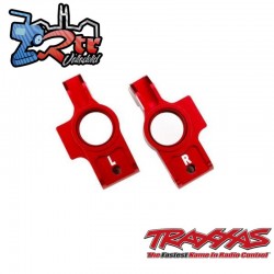 Portadoras, eje de muñón izquierda y derecha de aluminio Rojo Traxxas TRA8352X-RED