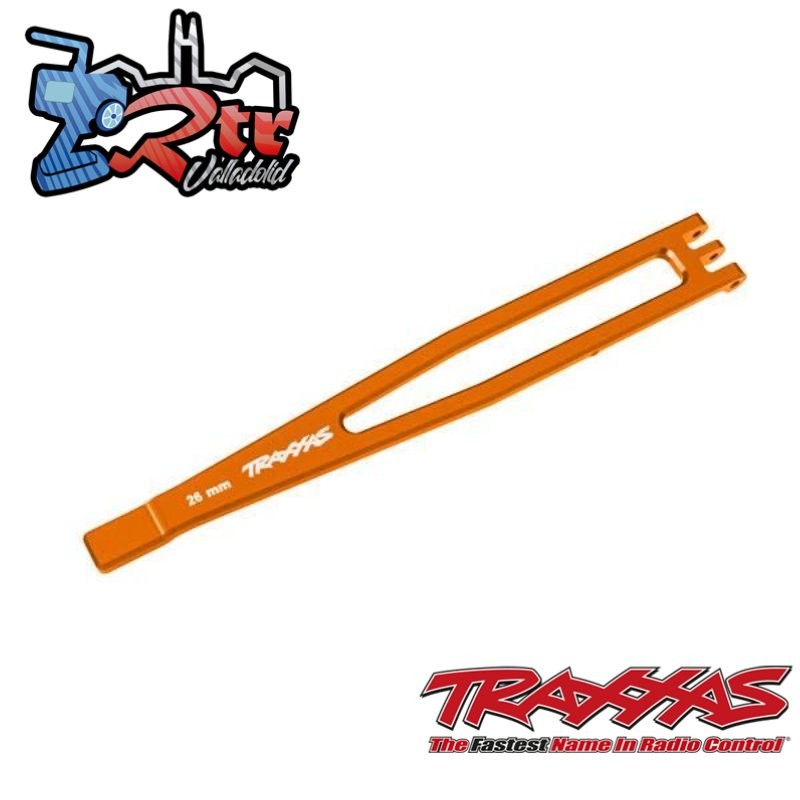 Sujeción de batería de aluminio para distancia entre ejes de 256 mm Traxxas TRA8327-ORNG