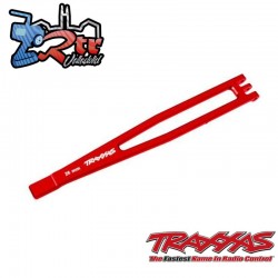 Sujeción de batería de aluminio para distancia entre ejes de 256 mm Traxxas TRA8327-RED