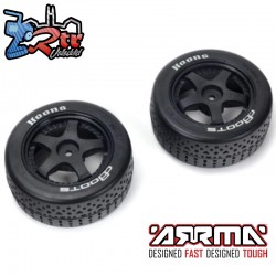 Ruedas Arrma 14mm dBoots Hoons 35/085 2.4 (blanco) con cinturón y 5 radios ARA550095