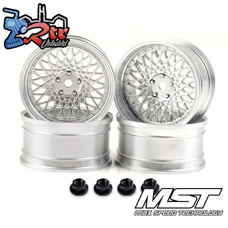 Llantas MST Mate Plata FBK-FS 501Drift MST Outset Variable ( 4 Unidades)  MST102087FS