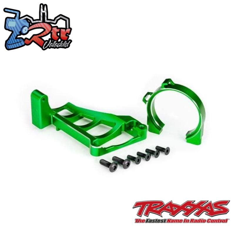 Soporte de motor aluminio 6061-T6 para modelos 6S anodizado verde Traxxas TRA10261-GRN