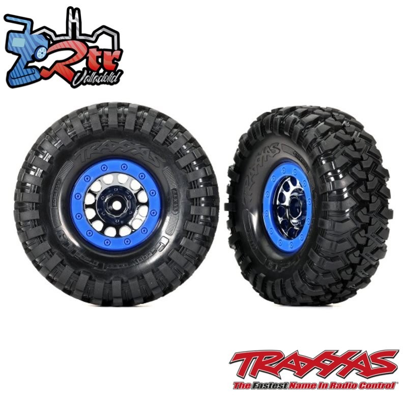 Neumáticos y ruedas, ensamblados Traxxas 1.9" Canyon TRX-4 con insertos azul TRA8182A