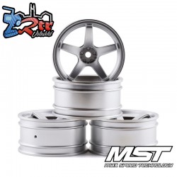 Llantas MST Flat 5 Radios Plata mate outset +5 Drift (4 Unidades) MST832004FS