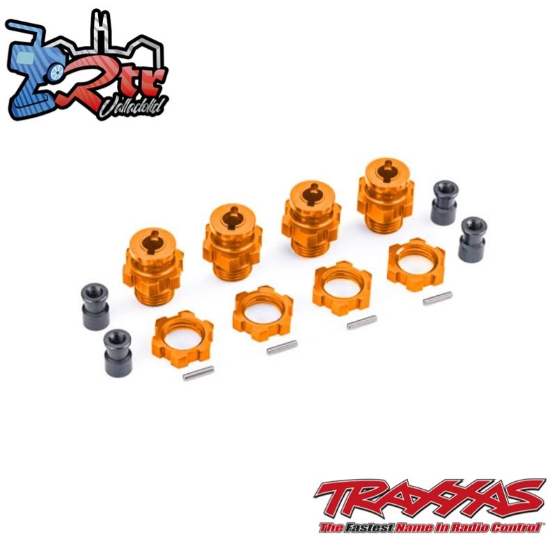 Cubos de rueda de aluminio de 17 mm Naranja Traxxas TRA9086-ORNG