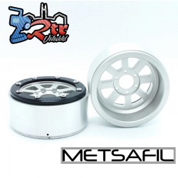 Llantas Metsafil 1.9 beadlock PT-Gear Plata/Plata (2 Unidades)