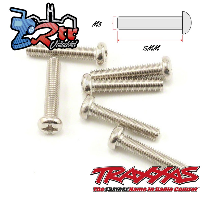 Tornillos Traxxas Cabeza redonda 3x15mm 6 Unidades TRA2563