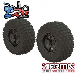 Ruedas Arrma Fortress SC premontados 14 mm Metal Gris 2 Piezas ARA550087