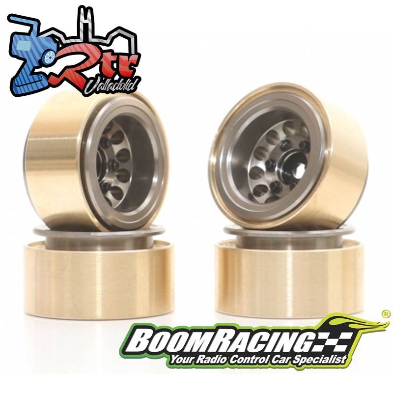 Llantas BoomRacing KRAIT™ 1.0" Terra Outset Ajustable Aluminio Metal Oscuro 4 Unidades