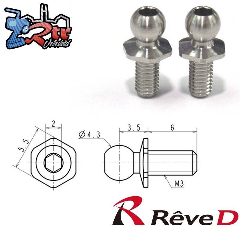 Bola diametro 4.3mm, rosca 6mm Reve D RT-006SN