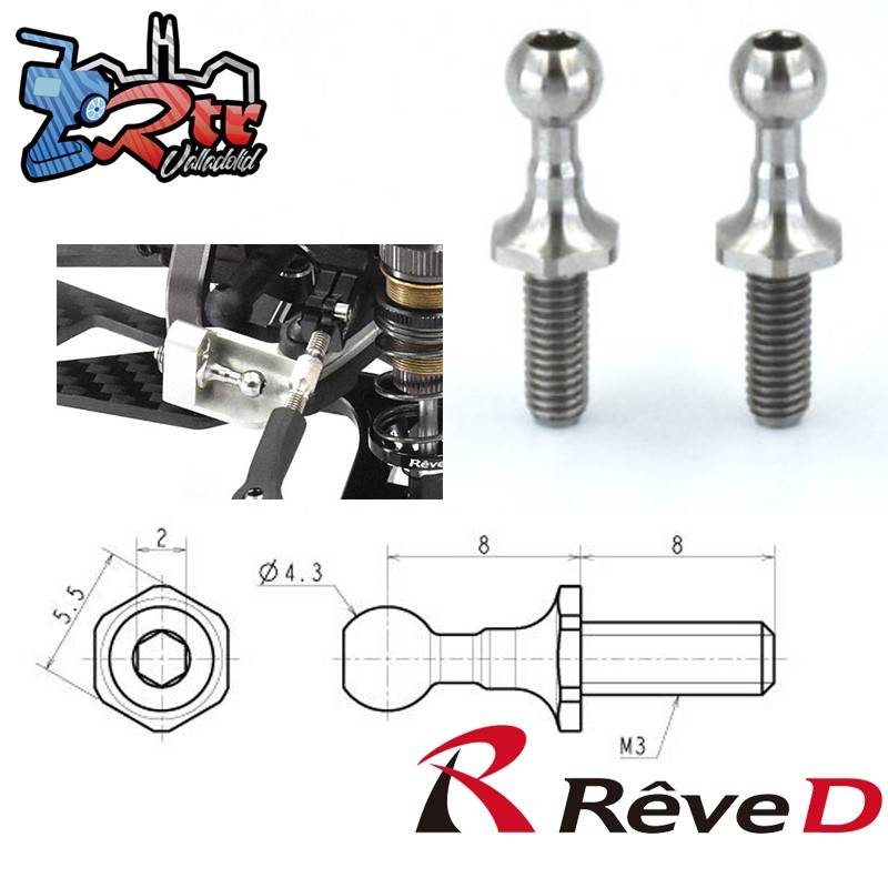 Bola diámetro 4.3mm, rosca 8mm Reve D RT-006LN