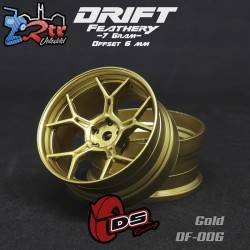 Llanta DS Racing Drift Feathery 5Y Oro +6mm Outset 2 Unidades DS/DF-008