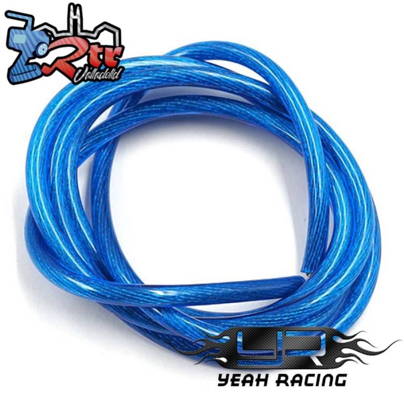 Cable Transparente Yeah Racing 12AWG 1m Azul Súper flexible de silicona