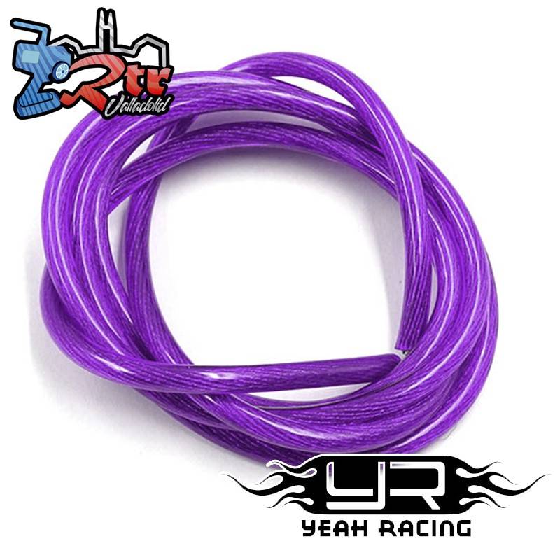 Cable Transparente Yeah Racing 12AWG 1m Purpura Súper flexible de silicona