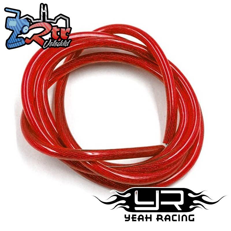 Cable Transparente Yeah Racing 12AWG 1m Rojo Súper flexible de silicona