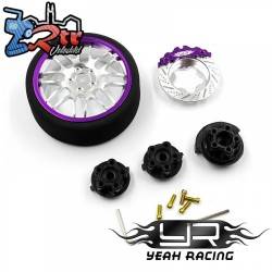 Rueda de volante transmisor Aluminio Yeah Racing (Futaba, Sanwa, Traxxas, Flysky, KO) Purpura