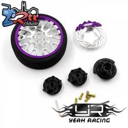 Rueda de volante transmisor Aluminio Yeah Racing (Futaba, Sanwa, Traxxas, Flysky, KO) Purpura