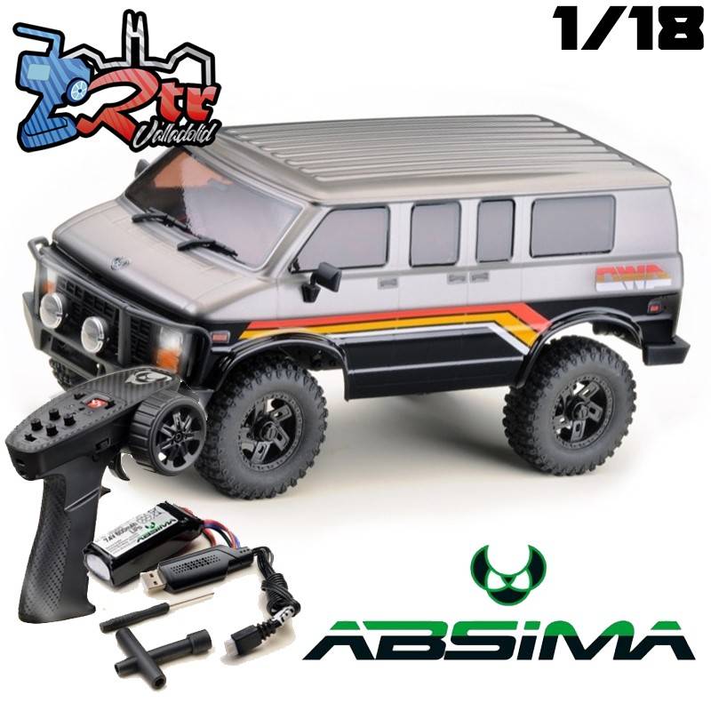 Absima Rock Van V2 Crawler 1/18 4x4 Luces dos velocidades RTR Gris