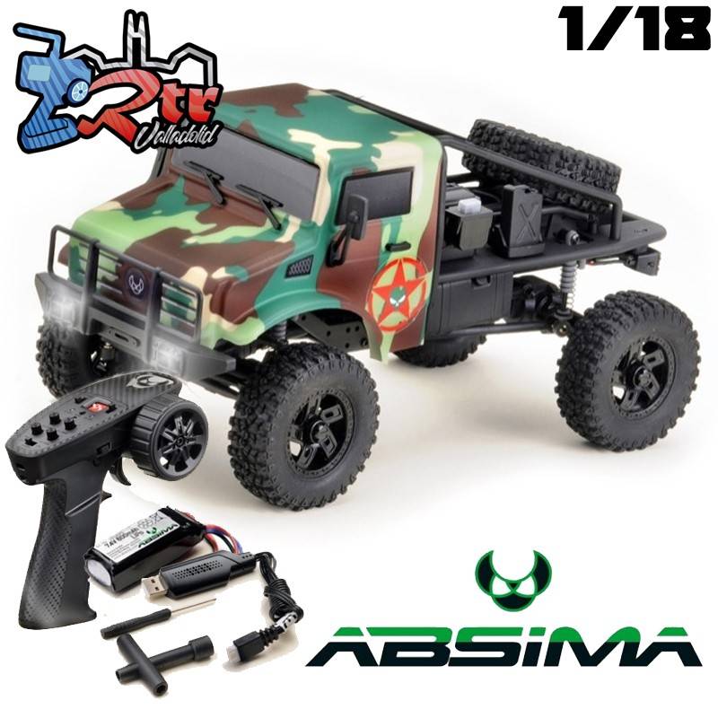 Absima Trail Hunter V2 Crawler 2 velocidades 1/18 4x4 Luces dos velocidades RTR Verde