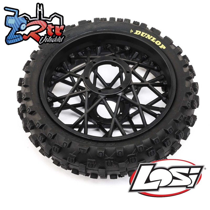 Neumático trasero Dunlop MX53 con espuma, 60 Shore: Promoto-MX con llanta