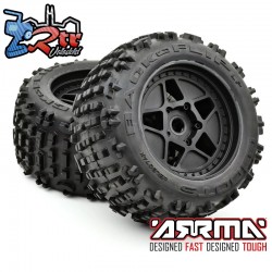 Ruedas dBoots Backflip 3.8 pegados 17mm Negros 4S AR550050