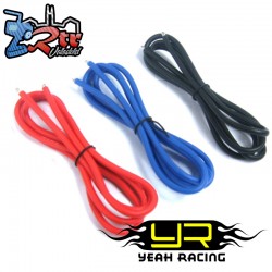 Juego de cables de silicona plateados 12AWG Rojo, Azul y Negro