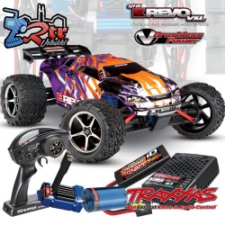 Traxxas E-revo VXL Brushless 1/16 RTR 4X4 bat + carg USB Purpura