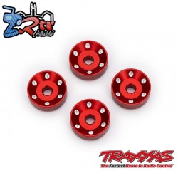 Arandelas de rueda, aluminio mecanizado, rojo 4 Unidades Traxxas TRA10257-RED