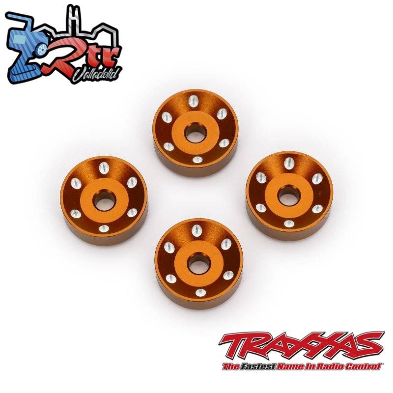 Arandelas de rueda, aluminio mecanizado, Naranja 4 Unidades Traxxas TRA10257-ORNG