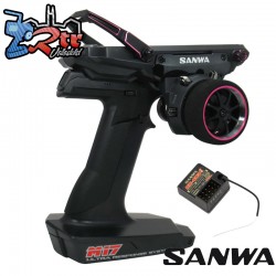 Radio Sanwa M17 4 Canales + Receptor RX-493i + Batería preinstalada Rosa