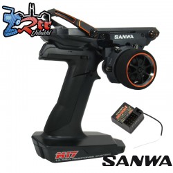 Radio Sanwa M17 4 Canales + Receptor RX-493i + Batería preinstalada Naranja
