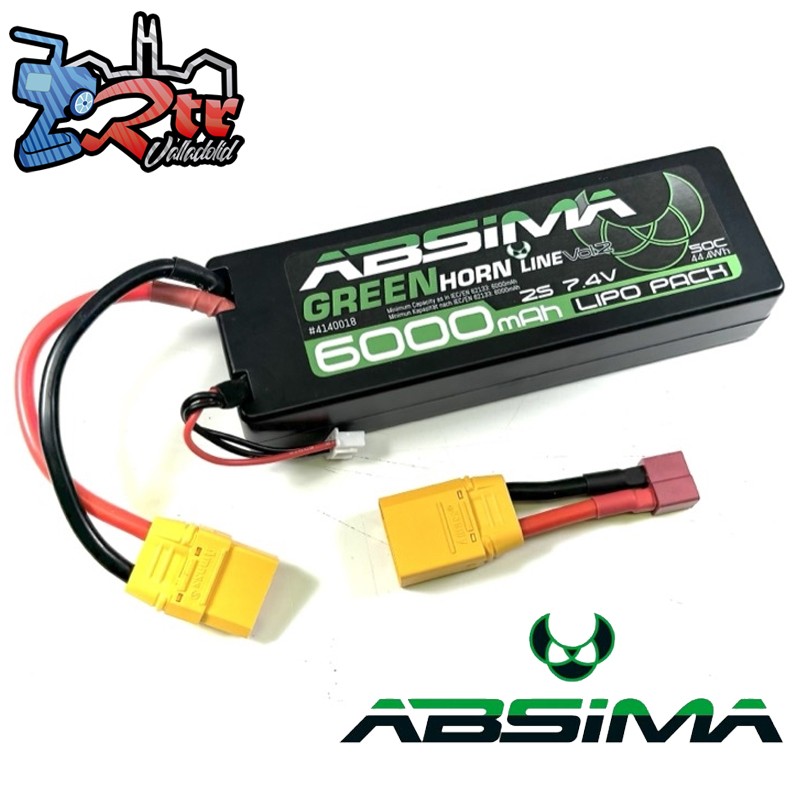 Lipo Absima Greenhorn Vol.2 2s 7.4 Volts 6000 HC XT90/TPlug Estuche duro