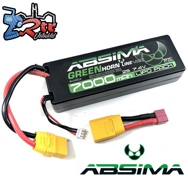 Lipo Absima Greenhorn Vol.2 2s 7.4 Volts 7000 HC XT90/TPlug Estuche duro