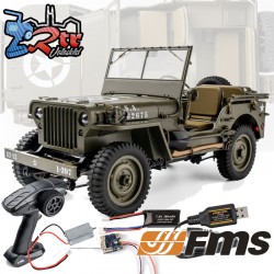 Roc Hobby Willys MB scaler RTR 4x4 1/12 Militar