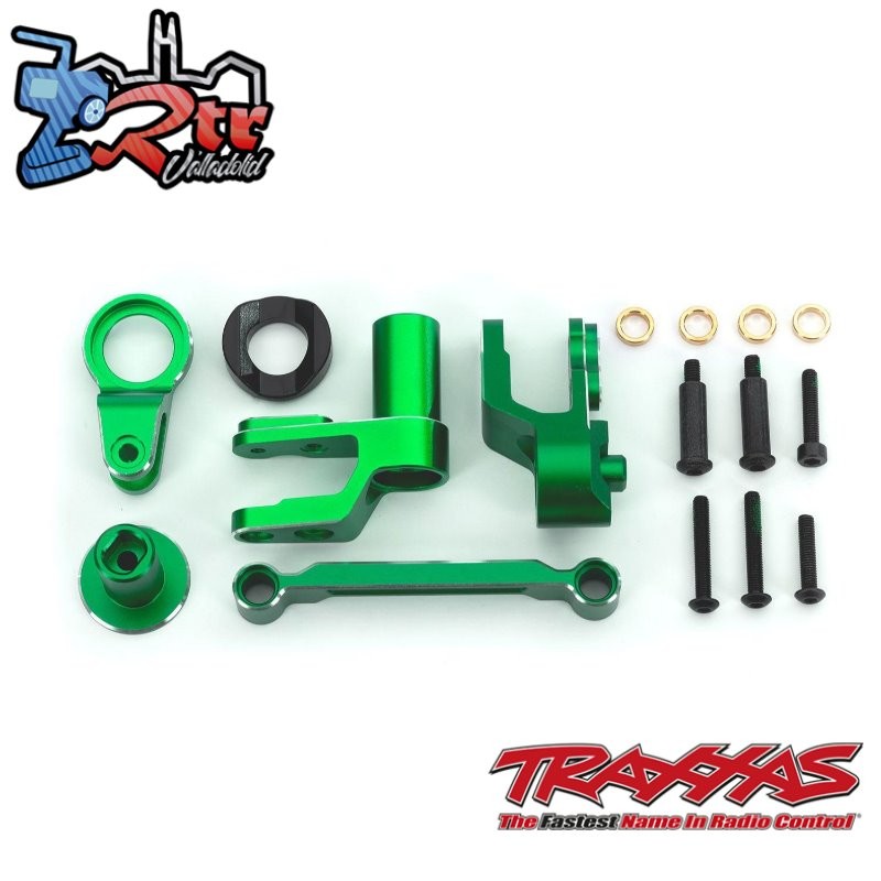 Conjunto de palanca de dirección acodada de aluminio Verde Traxxas TRA10246-Grn