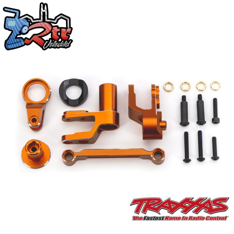 Conjunto de palanca de dirección acodada de aluminio Naranja Traxxas TRA10246-OGRN